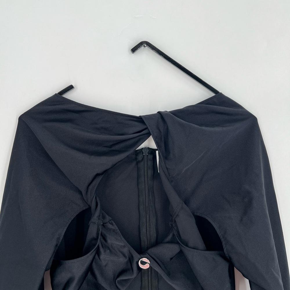 Coperni Cutout Twisted Jersey Black Mini Dress